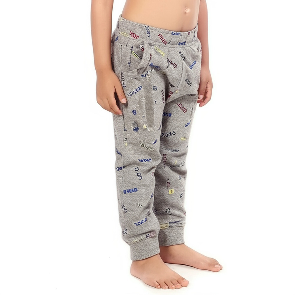 Garanimals Pull-On Sweatpants 24 Months Gray Allover Word Print Happy Fun NEW